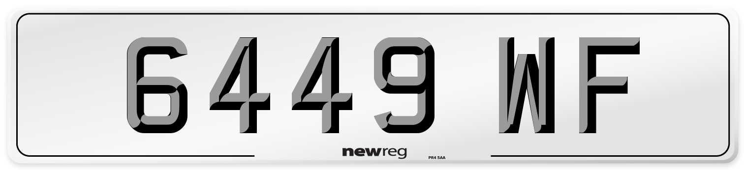 6449 WF Number Plate from New Reg